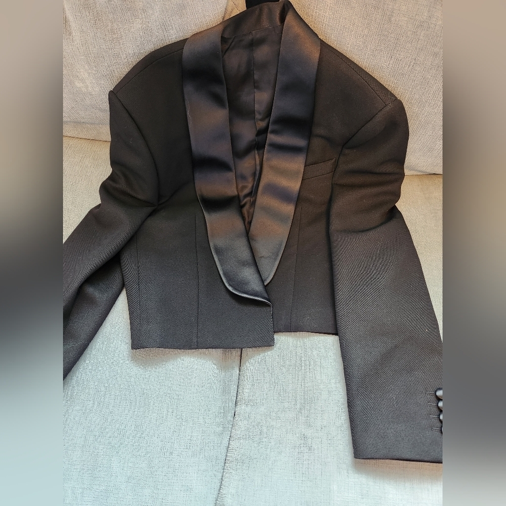 Celine Paris Spencer Tuxedo Jacket Black Grain de Poudre NWT - Picture 5 of 12